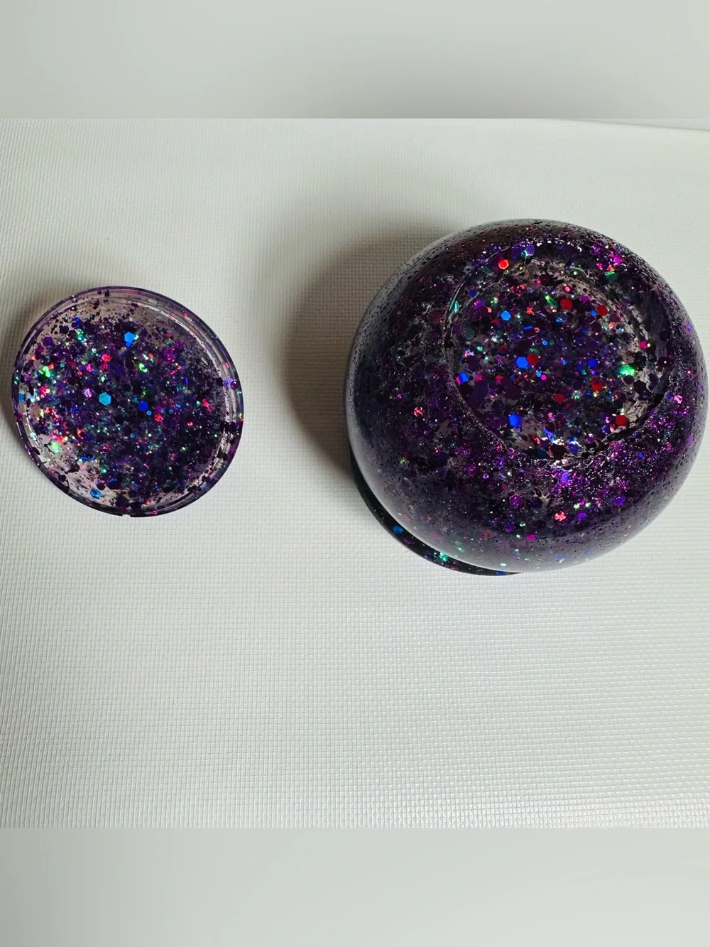 Glittery Purple Resin Jar with Lid